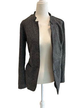 Women's Gray Banana Republic Herringbone Open Blazer Jacket Small